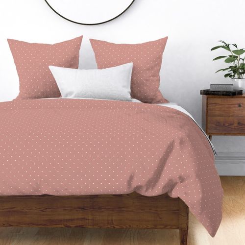 Cute White Polka Dots on Light Terracotta