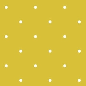 Cute White Polka Dots on Mustard Yellow