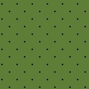Cute Black Polka Dots on green
