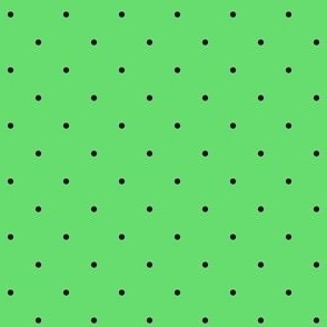 Cute Black Polka Dots on bright green