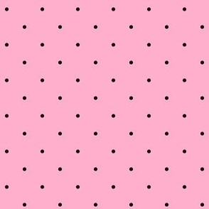 Modern Black Polka Dots on Bright Pink