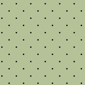 Modern Black Polka Dots on green