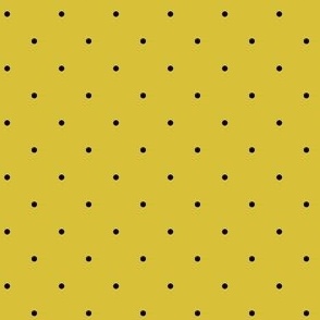 Modern Black Polka Dots on Mustard Yellow