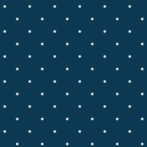 Simple White Polka Dots on Navy Blue