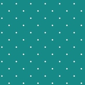 Simple White Polka Dots on Teal