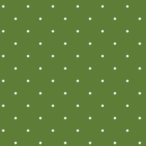 Simple White Polka Dots on Green