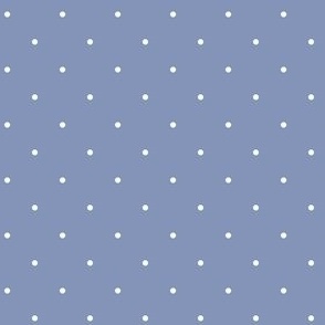 Simple White Polka Dots on Periwinkle Blue