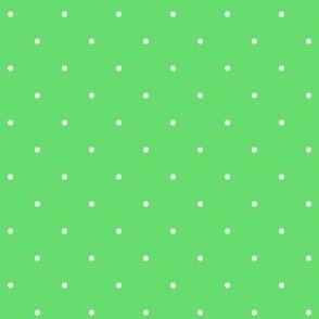 Simple White Polka Dots on Bright Green
