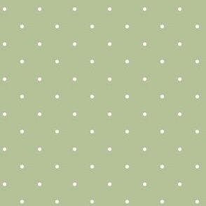 Simple White Polka Dots on Pastel Green