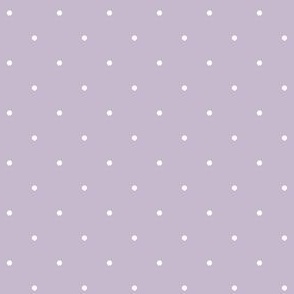 Simple White Polka Dots on Pale Lavender Purple