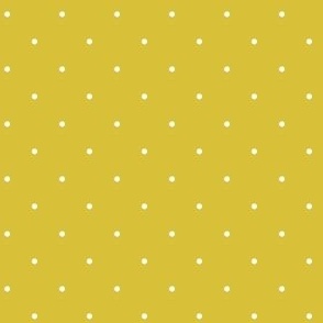 Simple White Polka Dots on Mustard Yellow