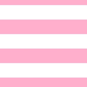 3 Inch Pink and White Modern Horizontal Stripes