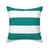 3 Inch Teal and White Modern Horizontal Stripes