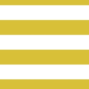 3 Inch Mustard Yellow and White Modern Horizontal Stripes