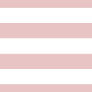 3 Inch Pale Pink and White Modern Horizontal Stripes