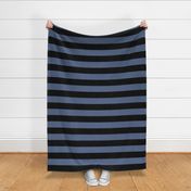 3 Inch Blue and Black Modern Horizontal Stripes