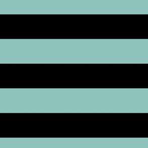 3 Inch Blue and Black Modern Horizontal Stripes
