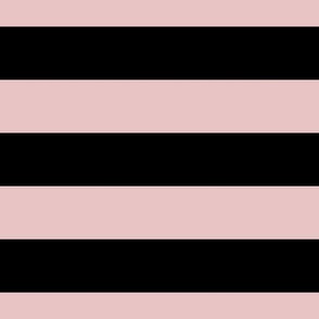 3 Inch Light Pink and Black Modern Horizontal Stripes