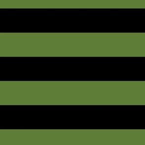 3 Inch Green and Black Modern Horizontal Stripes