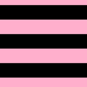 3 Inch Black and Light Pink Stripes