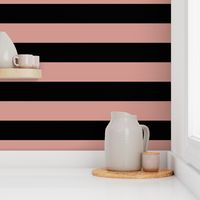 3 Inch Black and Light Terracotta Stripes