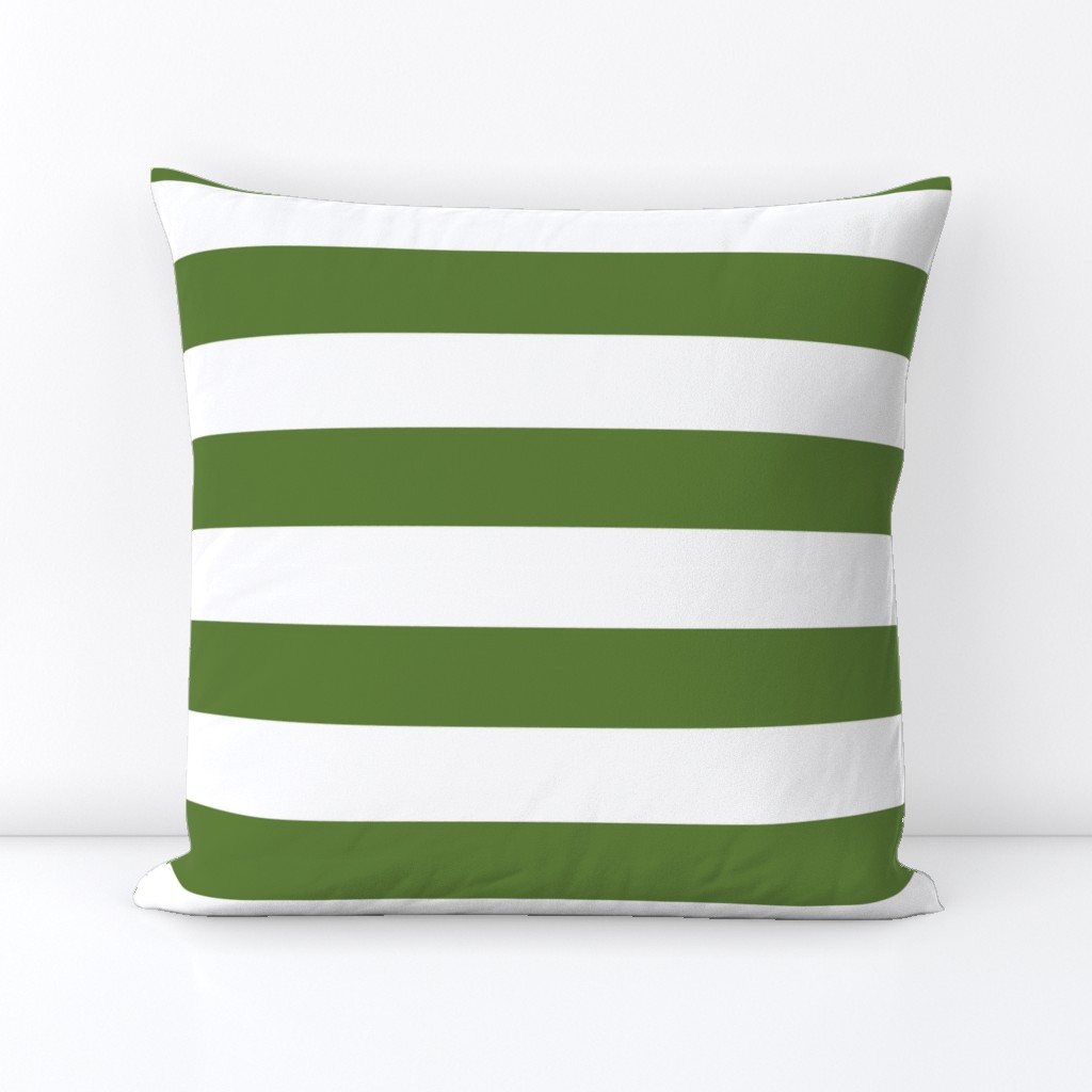 2 Inch White and Green Stripes