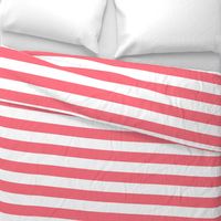 2 Inch White and Bright Pink Stripes