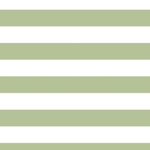 2 Inch White and Pale Green Stripes