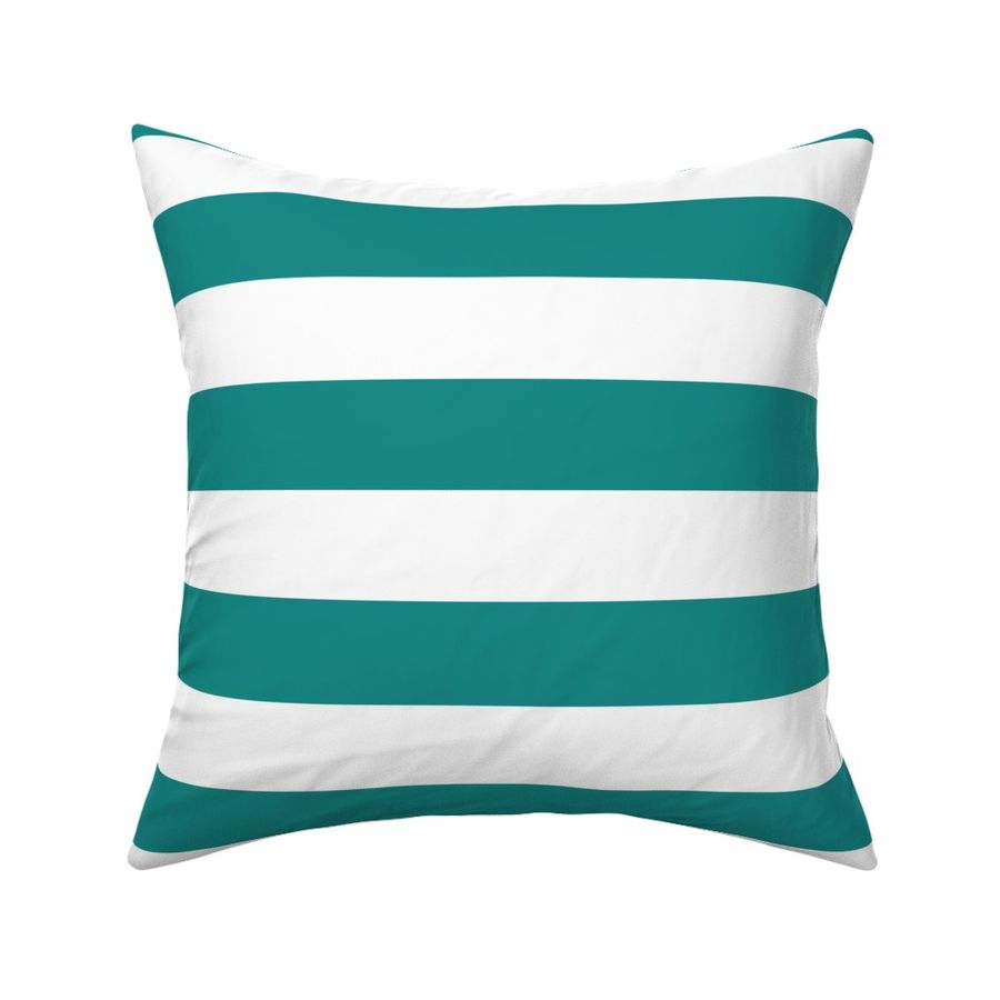 2 Inch White and Dark Teal Stripes