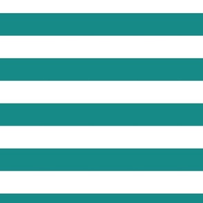 2 Inch White and Dark Teal Stripes