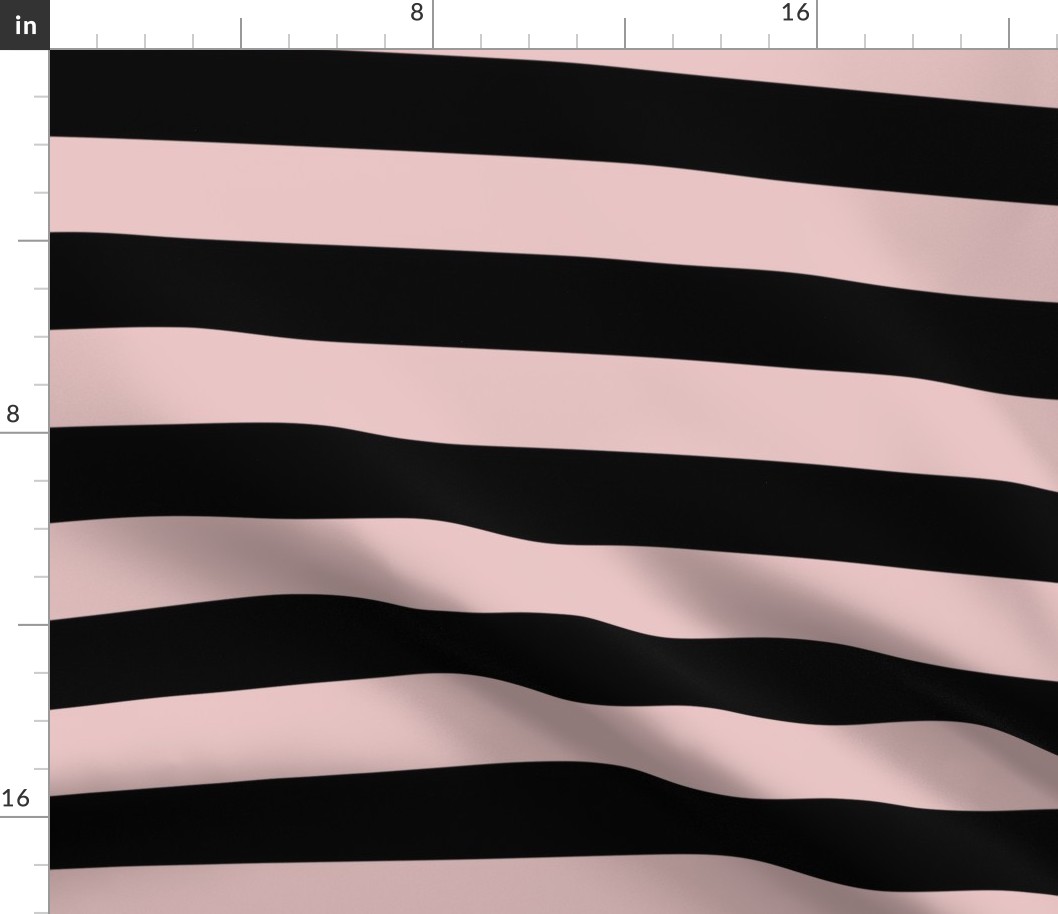 2 Inch Stripes Black and baby pink