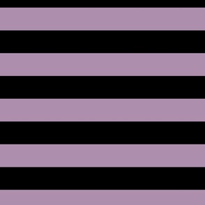 2 Inch Stripes Black and Pale Violet Purple