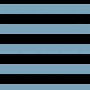 2 Inch Stripes Black and Pale Blue
