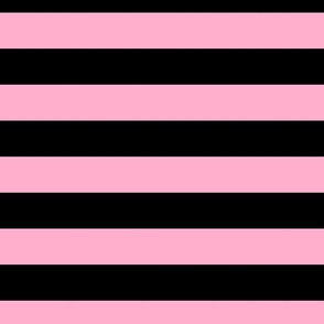 2 Inch Stripes Black and Light Pink