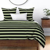 2 Inch Stripes Black and Pastel Green