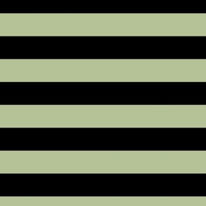 2 Inch Stripes Black and Pastel Green