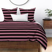 2 Inch Stripes Black and Rose Pink