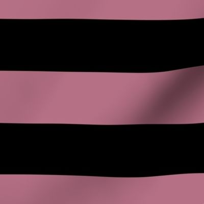 2 Inch Stripes Black and Rose Pink