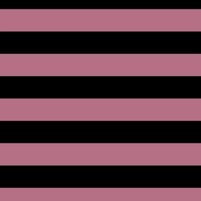 2 Inch Stripes Black and Rose Pink