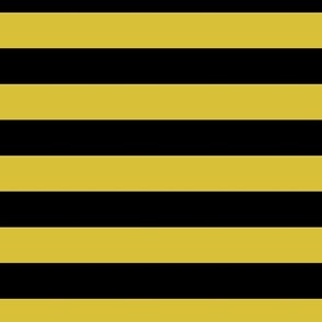 2 Inch Stripes Black and Bright Yellow