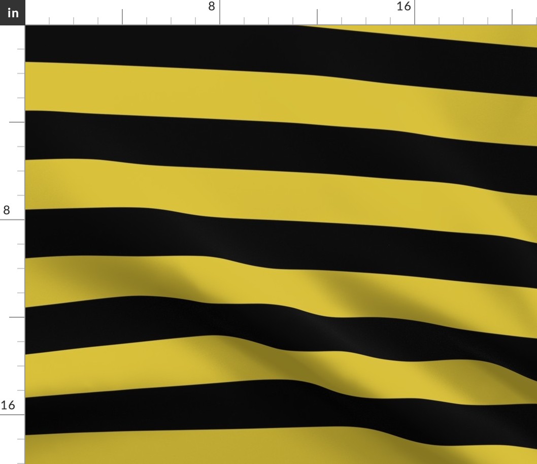 2 Inch Stripes Black and Bright Yellow