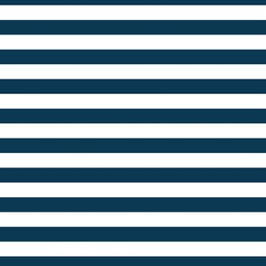 1 Inch Stripe Navy Blue and White