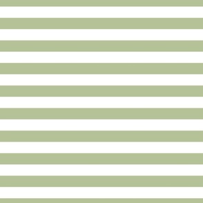 1 Inch Stripe Pastel Green and White