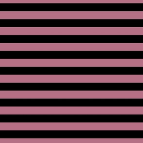 1 Inch Stripe Rose Pink and Black