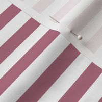 1/2 Stripe Dark Pink and white