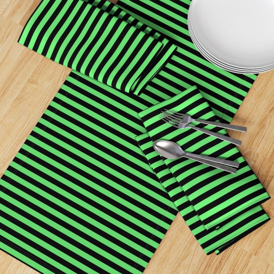 1/2 Stripe Bright Green and black