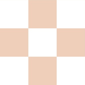 Checker - Peach Puree - White