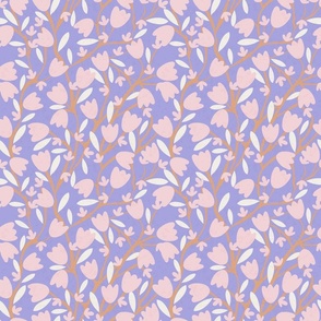 Flowers-Branches lilac background small scale