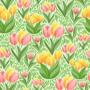 Tulips in the Garden | Green