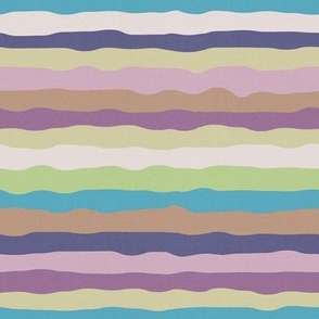 Serene Waves Colorful Pastel Horizontal Stripe Pattern